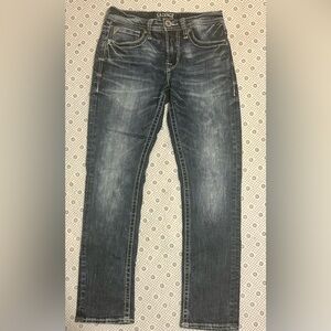 Salvage Men's Buckle Blue Jeans Havoc Straight Slim Fit 28S